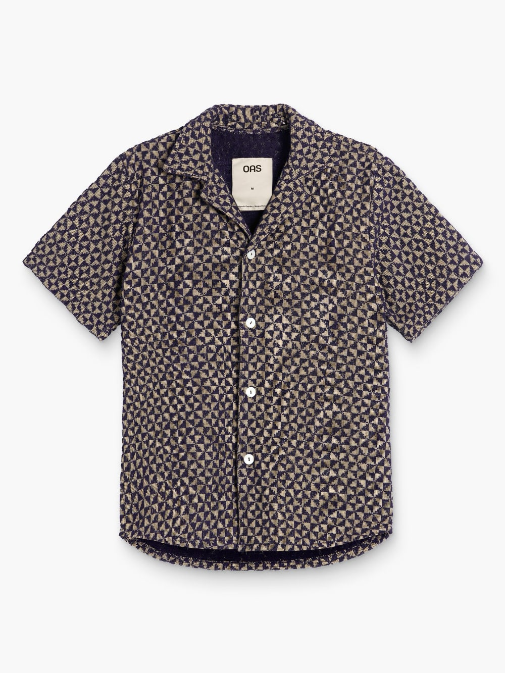 Puzzle Cuba Terry Shirt in Navy and Beige