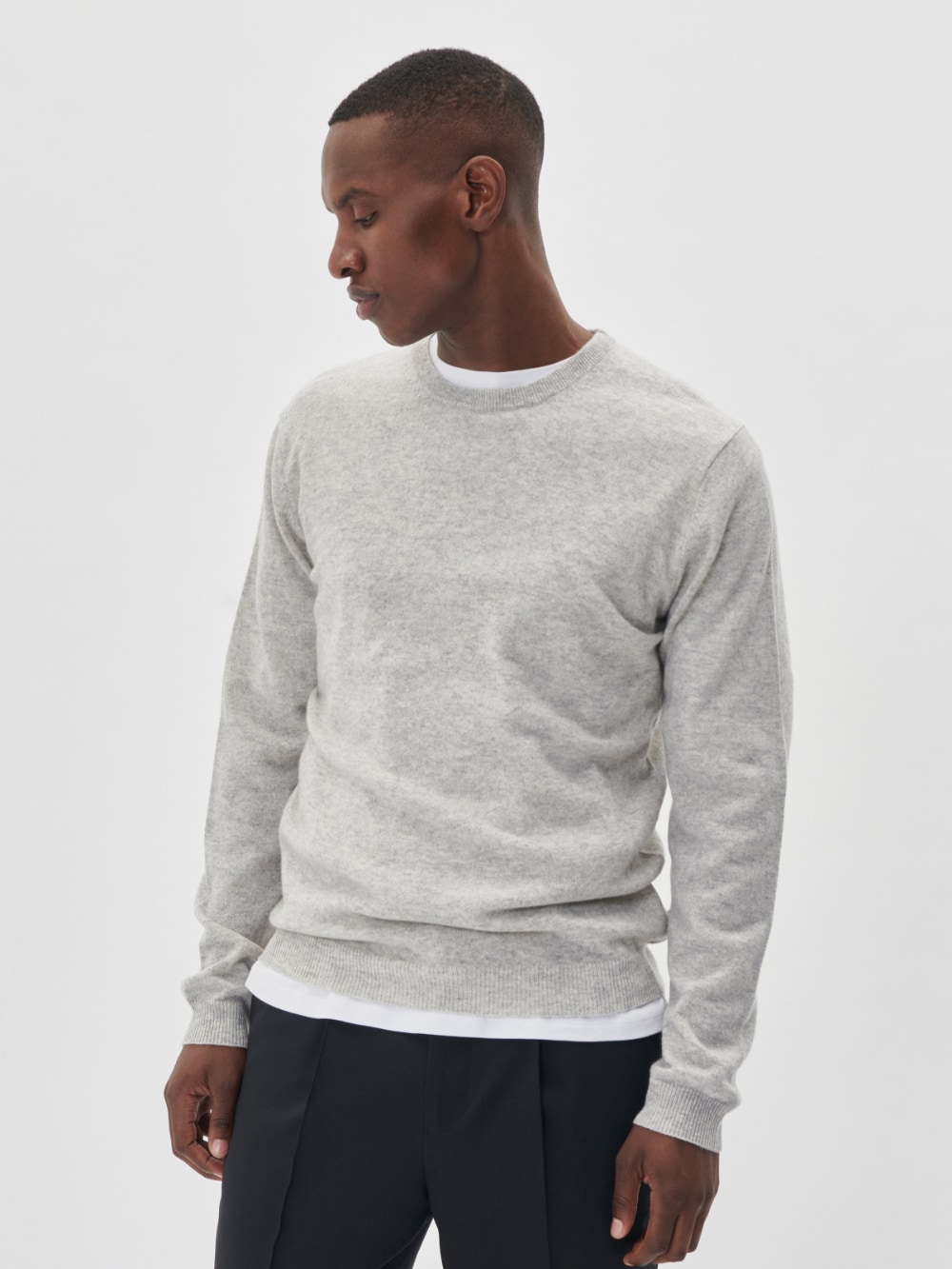 Matinique - Mordy Cashmere Knit - Light Grey Melange