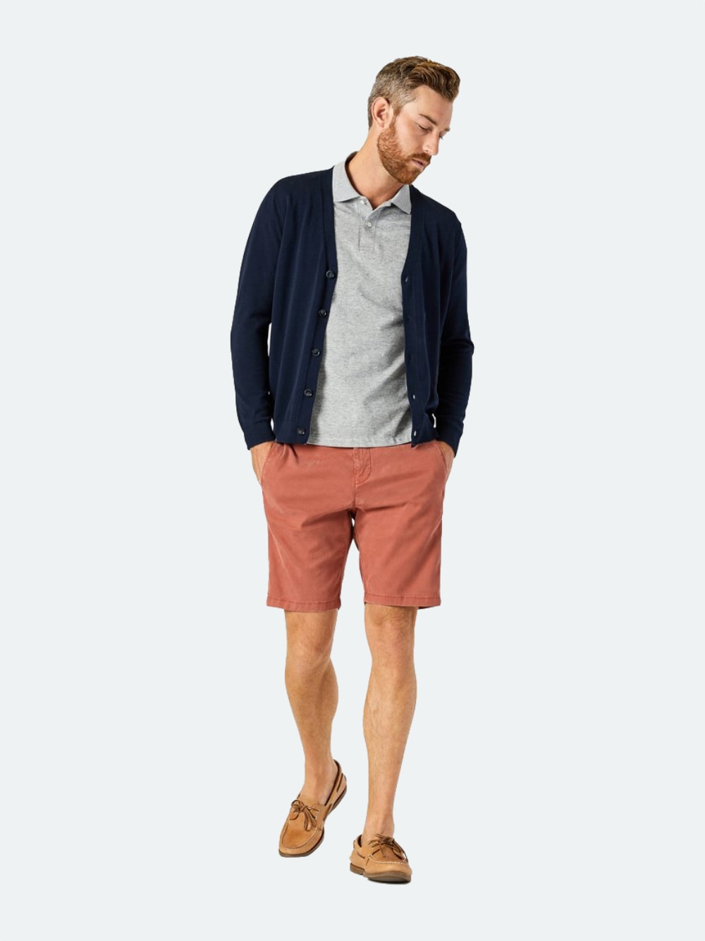 34 Heritage - Arizona Slim Shorts in Brick Fine Touch