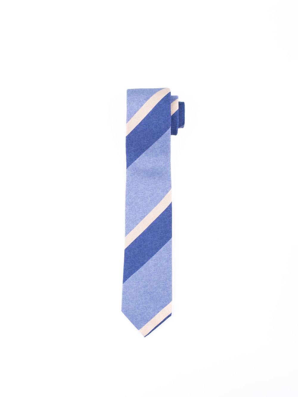 Gierremilano - Striped Matte Tie in Blue and Beige