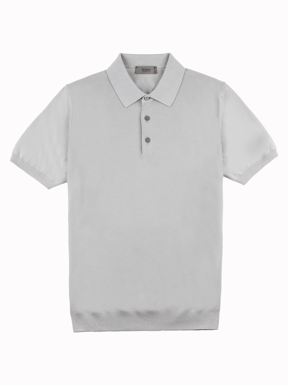 Ferrante - Rice Stitched Garment Dyed Polo - Grey